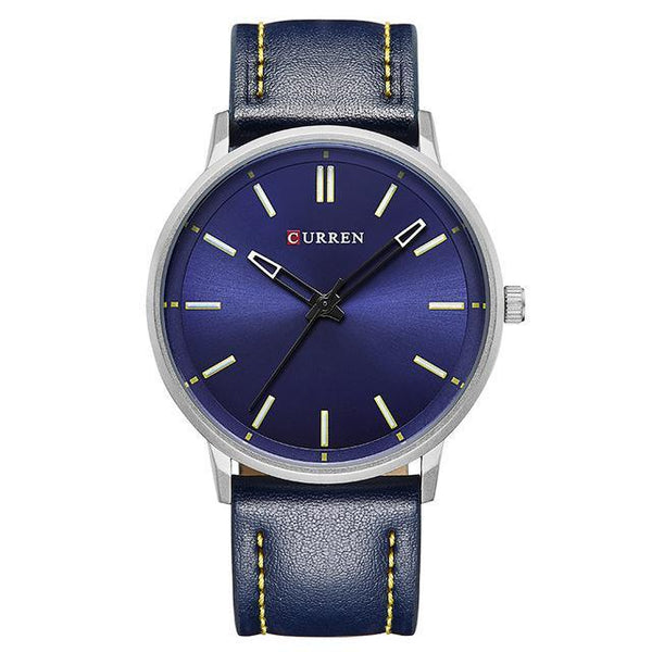 Masculino Date Leather Wristwatch