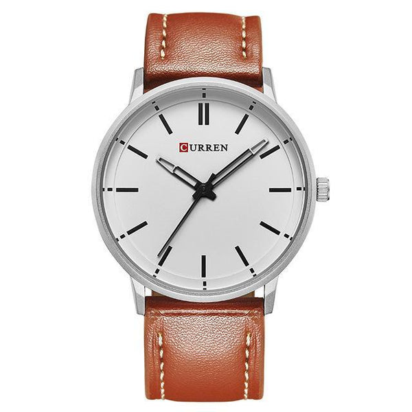 Masculino Date Leather Wristwatch