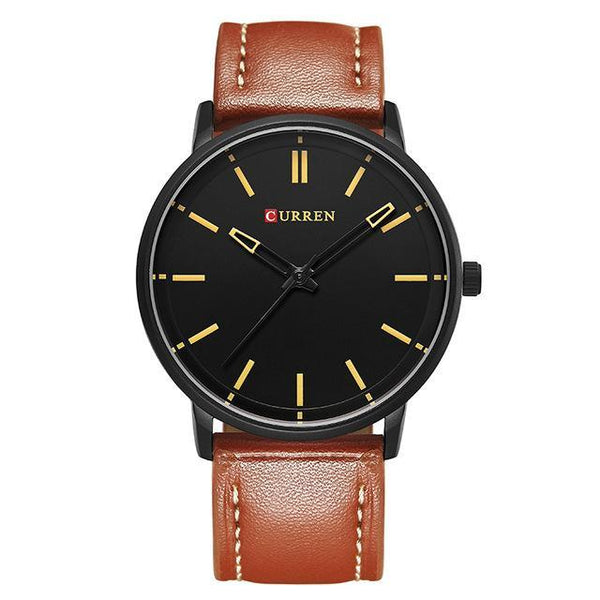 Masculino Date Leather Wristwatch
