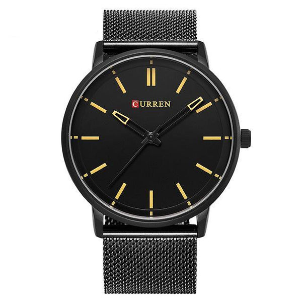 Masculino Date Leather Wristwatch