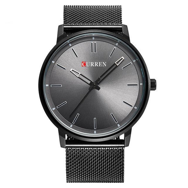 Masculino Date Leather Wristwatch