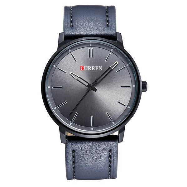 Masculino Date Leather Wristwatch