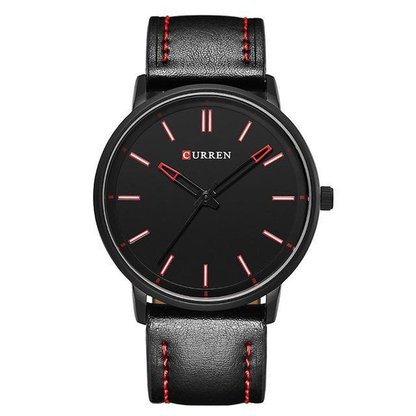 Masculino Date Leather Wristwatch